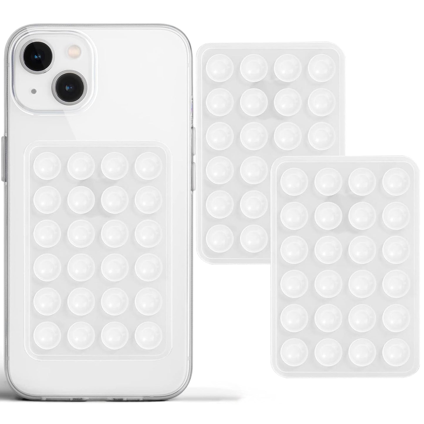 PKYAA Anteel 2 Pack Silicone Suction Phone Case Adhesive Mount, Strong Grip Holder for Selfies and Videos, Hands-Free Sticky Phone Grip for iPhone