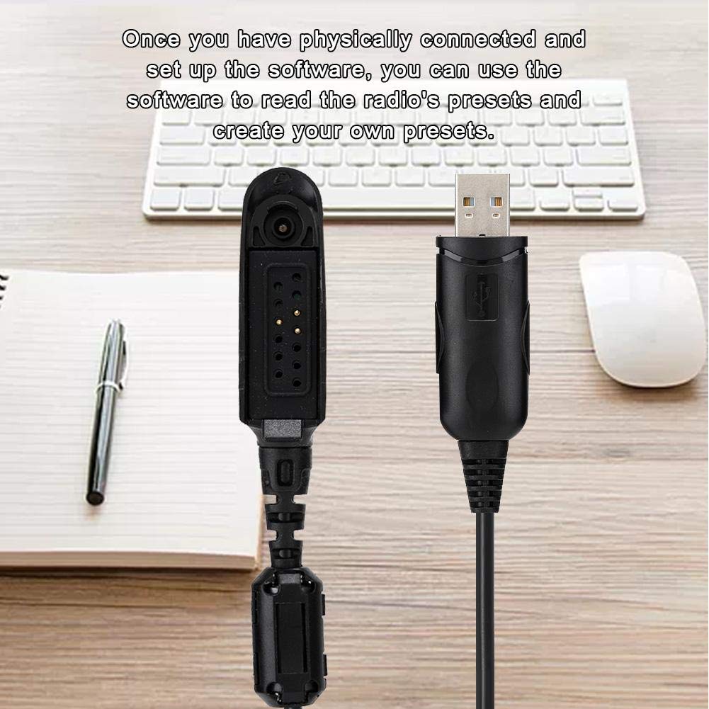 Tosuny USB Programming Cable for HT750 HT1250 PRO5150 GP328 GP340 GP380 GP640 GP680 GP960 GP1280 PR860 MTX850 PTX760 Radio, 1m/39.37inch Write