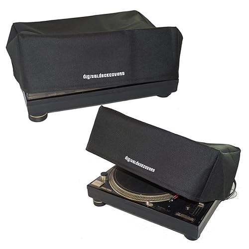 TECHNICS Turntable Dust Cover for SL-1200 / SL-1210 & Pioneer PLX-1000 Record Player Protector [Water Resistant, Antistatic, Black Premium Fabric] by