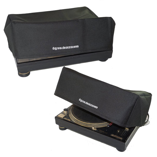 TECHNICS Turntable Dust Cover for SL-1200 / SL-1210 & Pioneer PLX-1000 Record Player Protector [Water Resistant, Antistatic, Black Premium Fabric] by