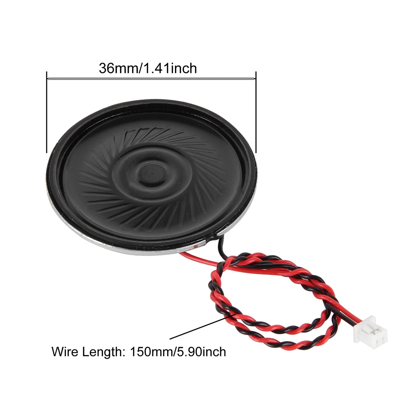 DWEII 5PCS 36 mm 2.5W 8 Ohm Diameter Metal Shell Round Internal Magnetic Speaker, Loud Micro Speaker