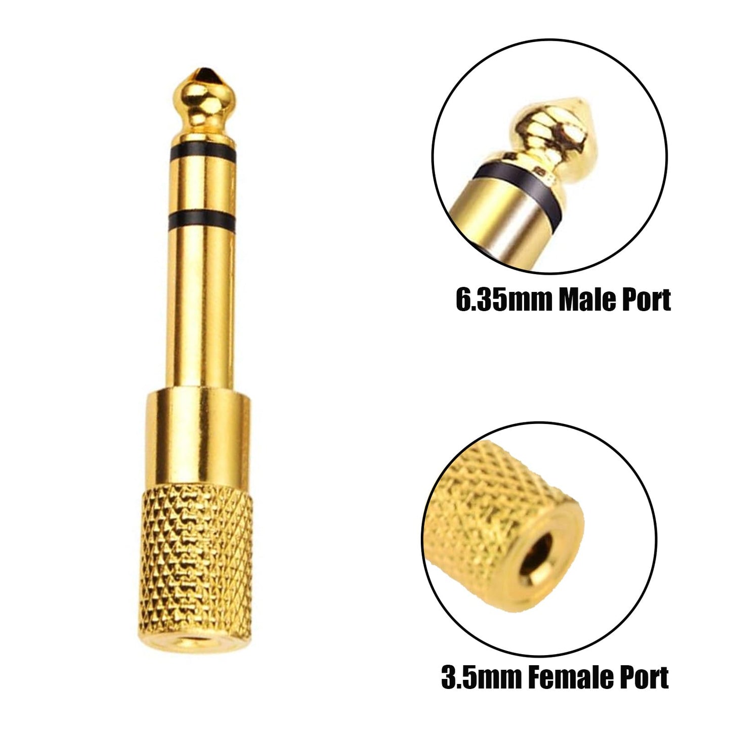 hrsyyl 8pcs Audio Jack Adapter 6.35mm to 3.5mm Auxiliary Audio Adapter Sets 4pcs 6.35mm Male to 3.5mm Female Audio Adapter and 4pcs 1/4 Female to 1/8
