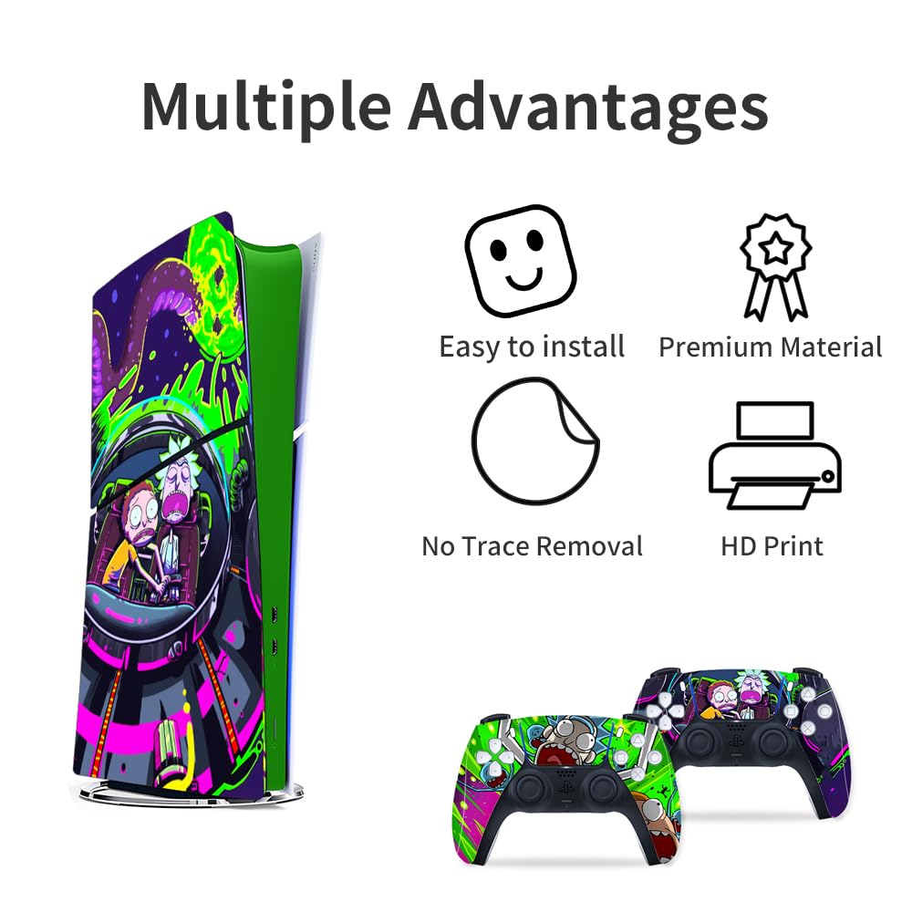 Toxxos PS5 Slim Disc Edition Skin - Slim Disc Edition Console and Controller Accessories Cover Skins PS5 Controller Skin Gift ps5 Skins for Console