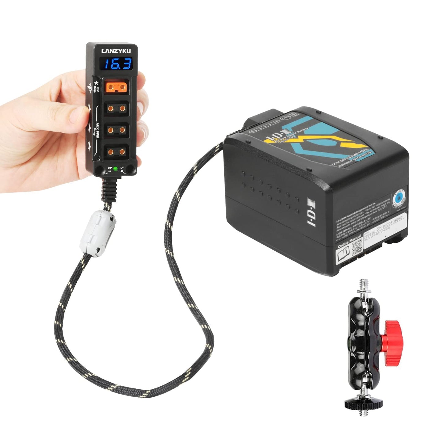 12V Regulated Voltmeter P-Tap D-Tap Splitter for ARRI|RED|Sony|Teradek |Smallhd|DJI|TILTA |SmallRig|V-Mount|Gold-Mount?1/4"-20 Screw Threads, Magic