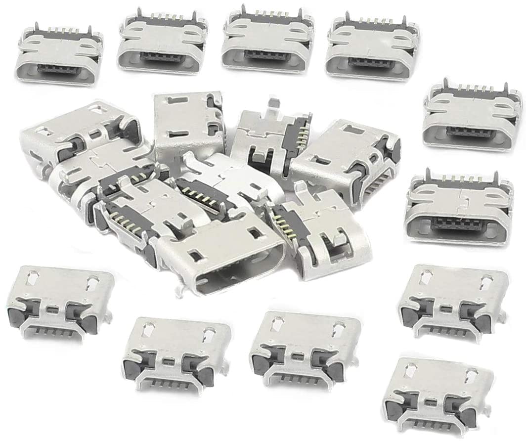 bnafes 20PCS USB Type B Standard Micro Port Female Solder Plug 5 Pin SMD SMT Jack Socket Connector