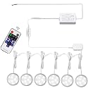 AIBOO Linkable Under Cabinet LED Lighting Hard Wire 12V Slim Aluminum Dimmable Puck Lights with Wireless Controller for Ambiance Lighting(6 Lights