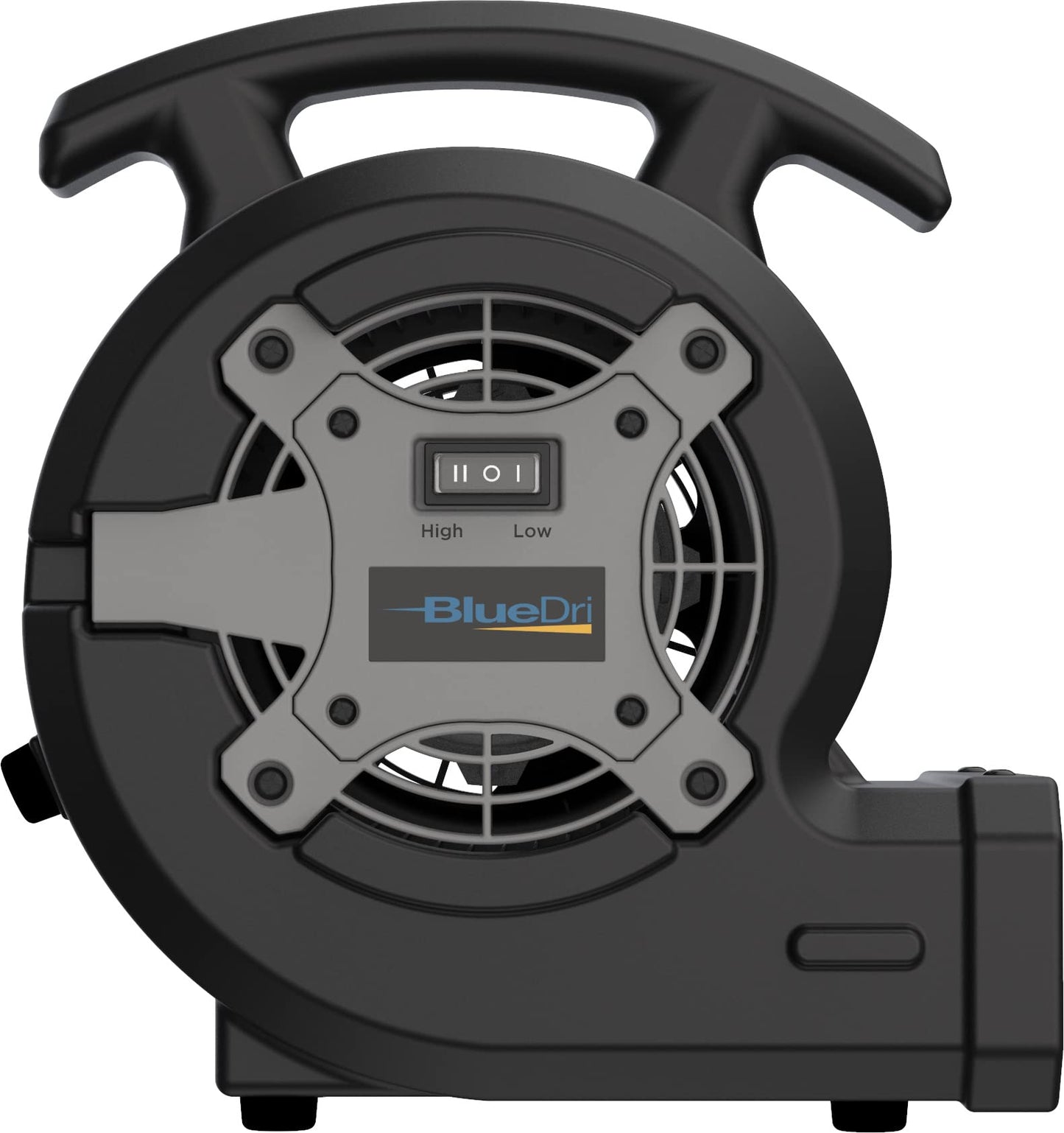 BlueDri Portable 1/8 HP Mini Multi-Purpose Air Mover Blower Utility Fan for Home, Carpet and Floor Drying, Black, BD-VP-15-BK