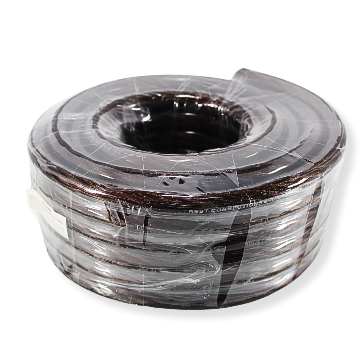 50Ft Pre Cut 0 Ga Black and Red CCA Power/Ground Wire Coil for Car Audio Systems (Black)
