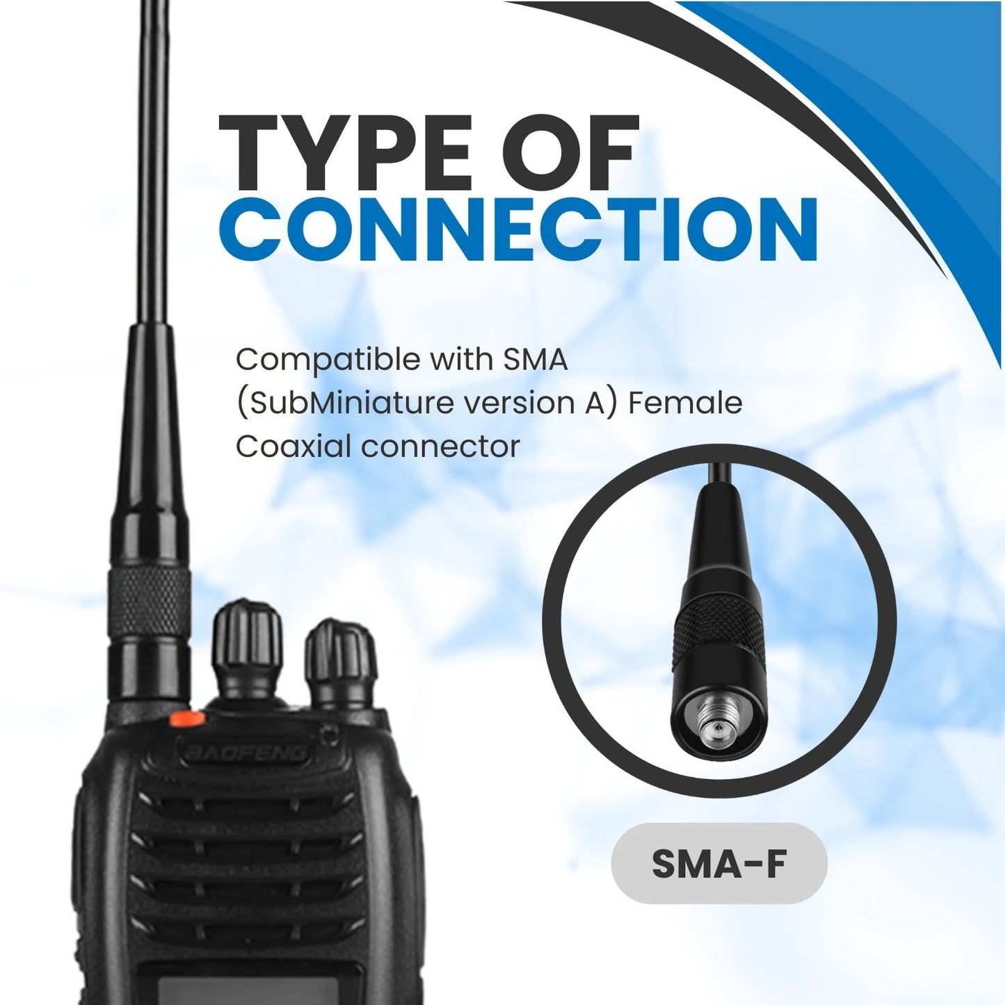TNP 701S Radio SMA F Antenna 8 inch Whip VHF/UHF 144/430Mhz Dual Band SMA Female Antenna for Pofung, Kenwood, Wouxun, Yaesu Compatible Two-Way Ham