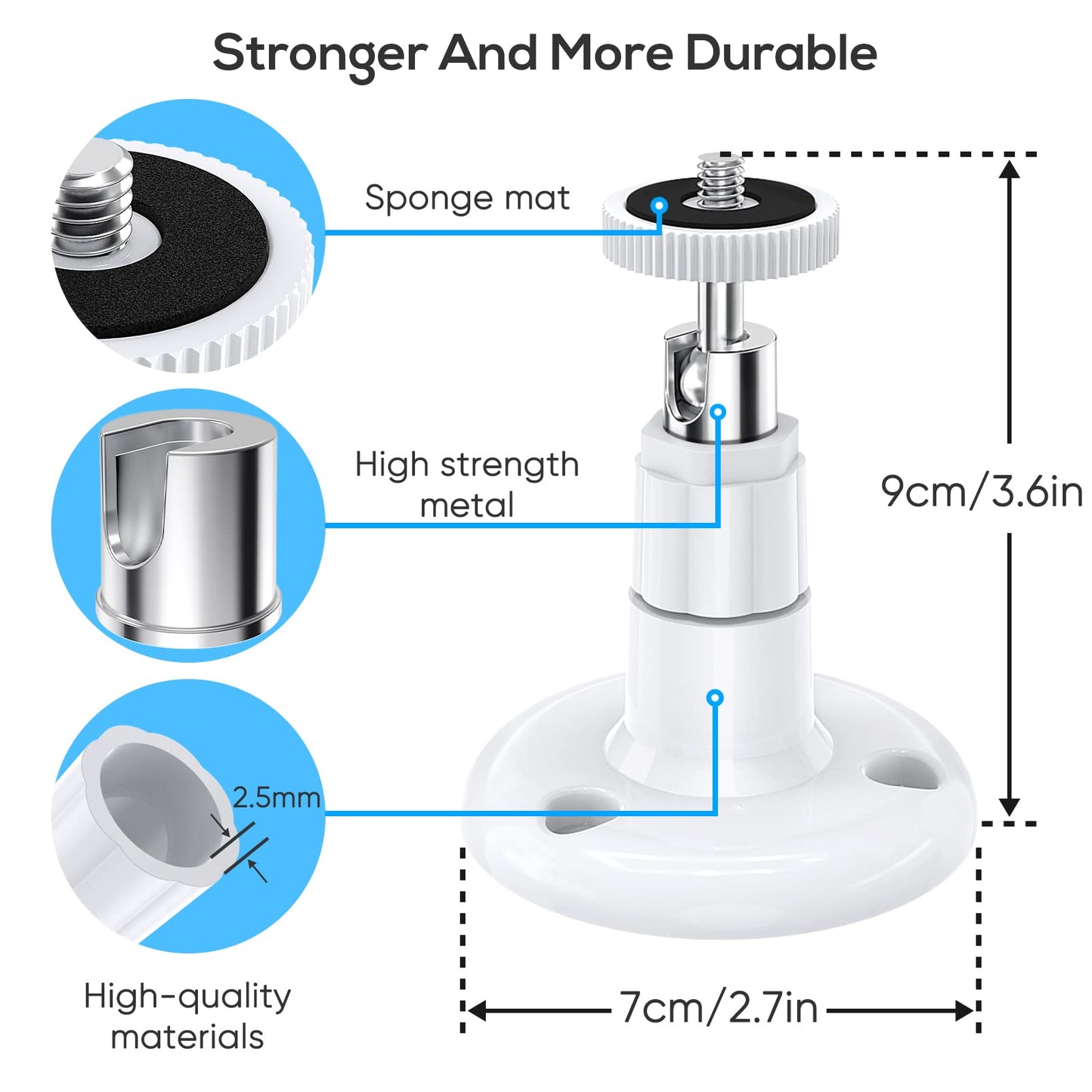 FastSnail Wall Mount Compatible with Wyze Cam Pan V3 & Wyze Cam V4/V3 & Wyze Cam Outdoor/Indoor, 360 Degree Swivel Adjustable Bracket for Wyze Cam