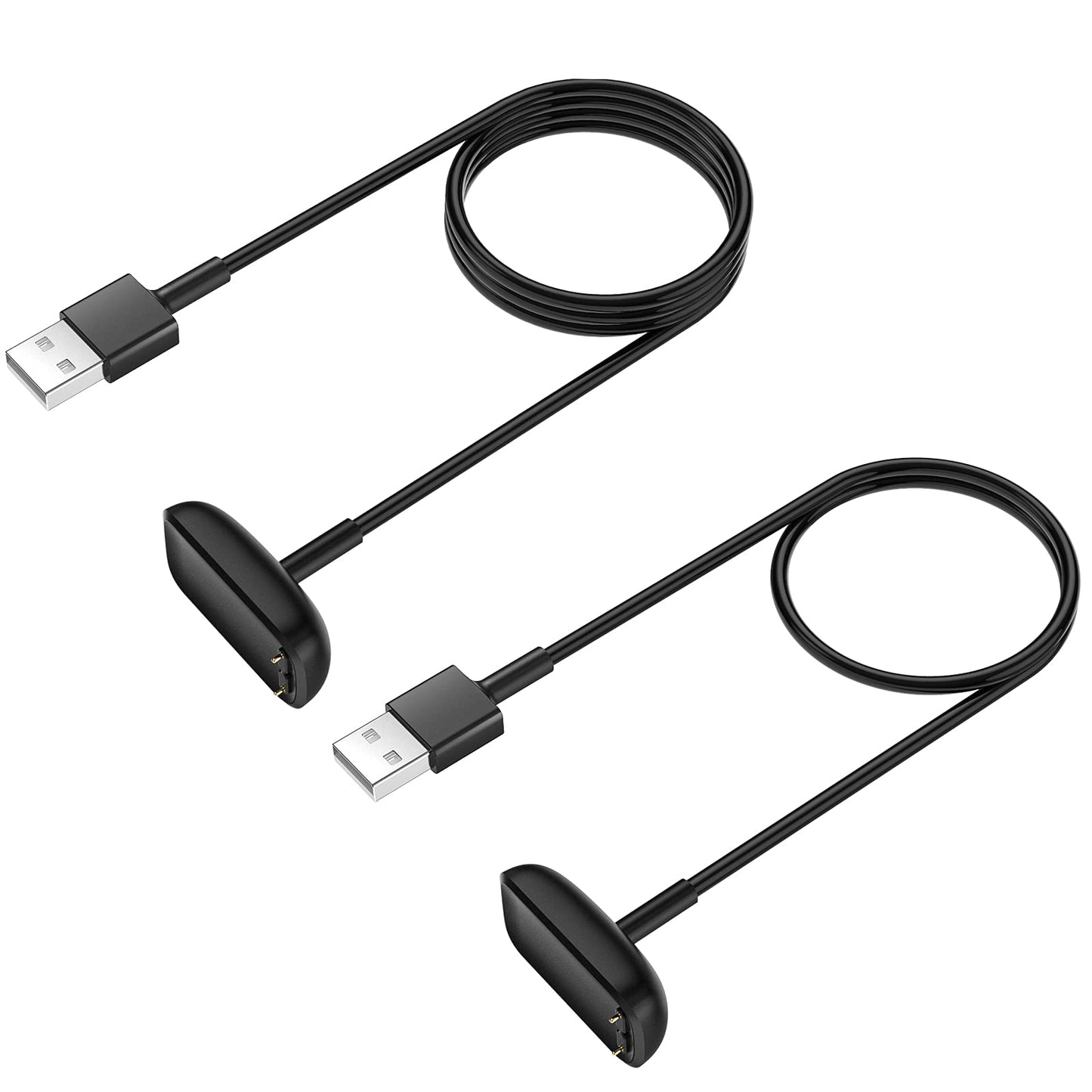 EEweca [2-Pack] Charger Cable for Fitbit Charge 6/Charge 5/Luxe, Replacement Charger for Fitbit Charge 6/Charge 5/Luxe (3.3 ft/1.6 ft)