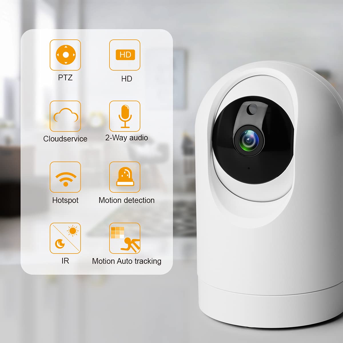 Konnek Stein Indoor Security Camera Wireless, 2K Smart Home IP Camera 2.4G/5G Dual-Band WiFi Connection, Two-Way Audio, AI Human Motion Detection
