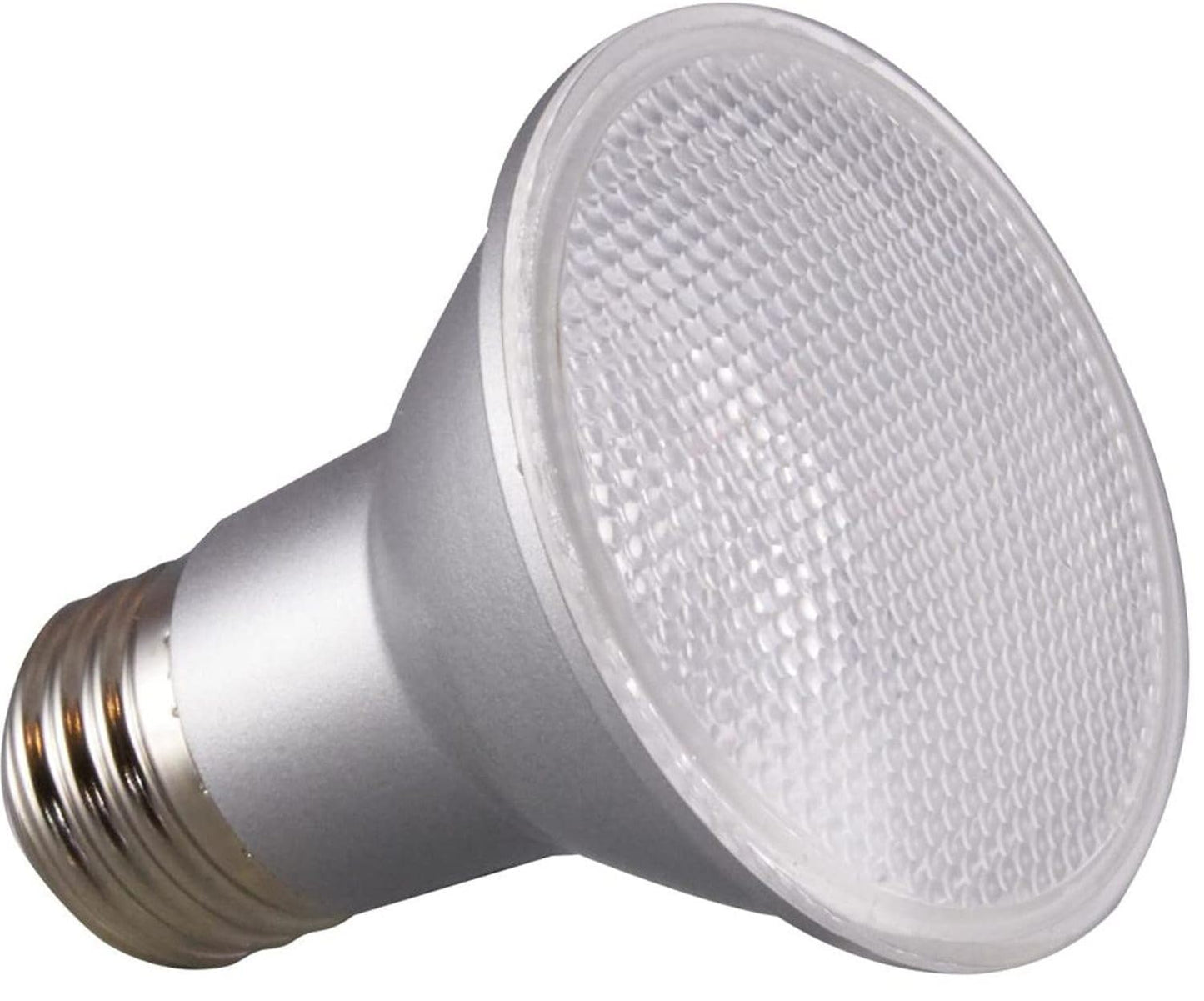 Satco S9400 Pack of 12 LED Bulbs; 7W; 2700K; 120V; 25-degrees Beam Angle; PAR20; Medium Base; Translucent Finish; 80 CRI; 525 Lumens; Dimmable; Rated