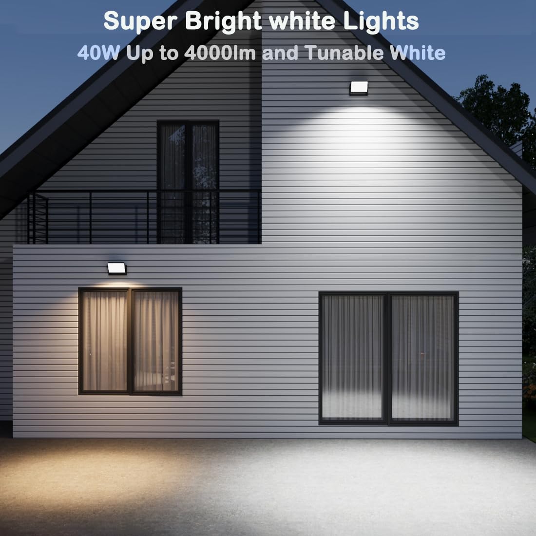 rosykite 3CCT LED Outdoor Wall Lights, 4800LM, 360° Adjustable, 3 Color Modes, IP66 Waterproof, Security Wall Pack Flood Lights for Garage, Porch