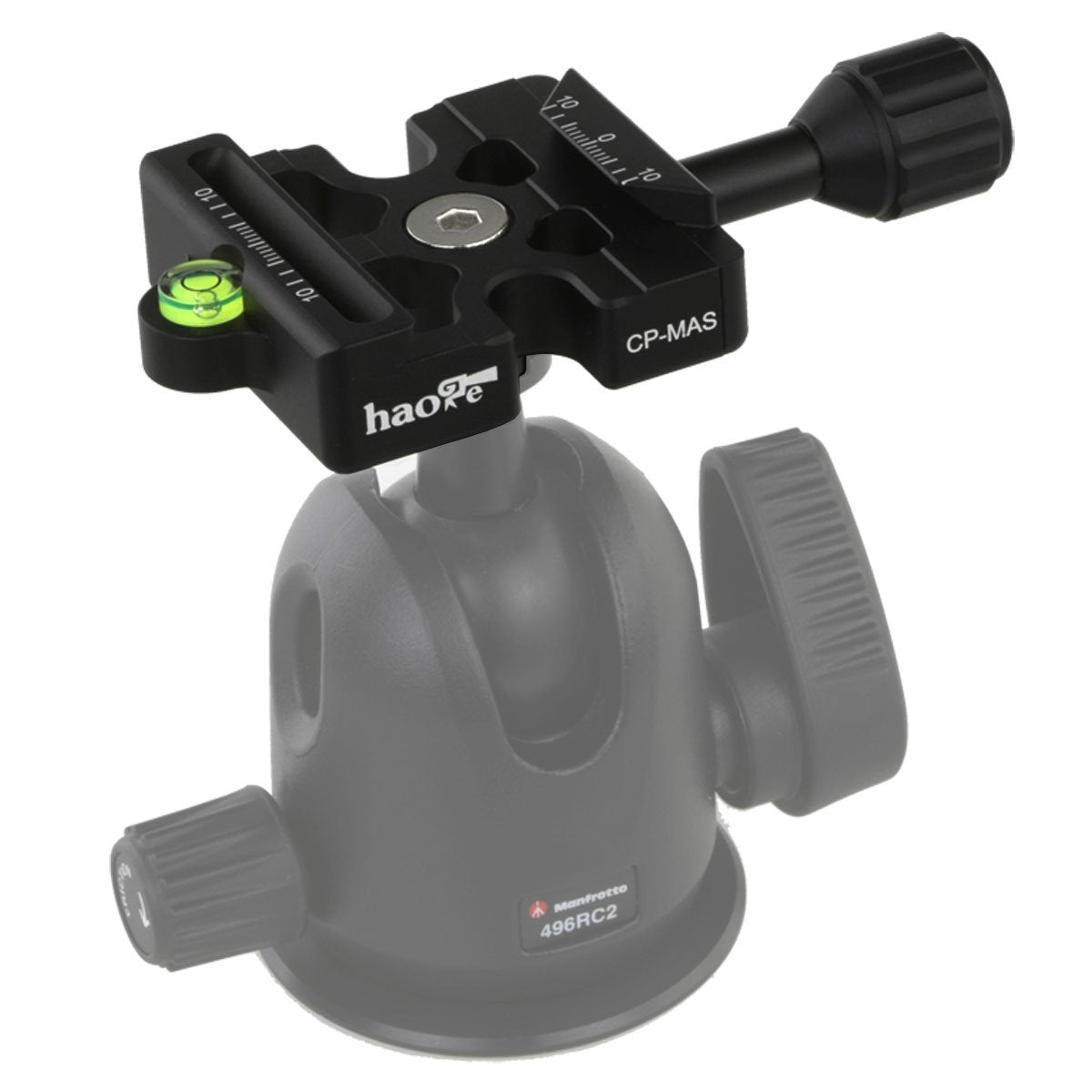 Haoge Female to Male Boss Adapter Convertor with CP-MAS Arca & Manfrotto Compatible Quick Release Clamp for Manfrotto Tripod Ball Head Clamp