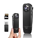 Mini Body Cameras With Audio And Video Recording, POV Camera with 64G Card Body Worn Cam ,Wearable Patrol Video Recording Camcorder With Night Version