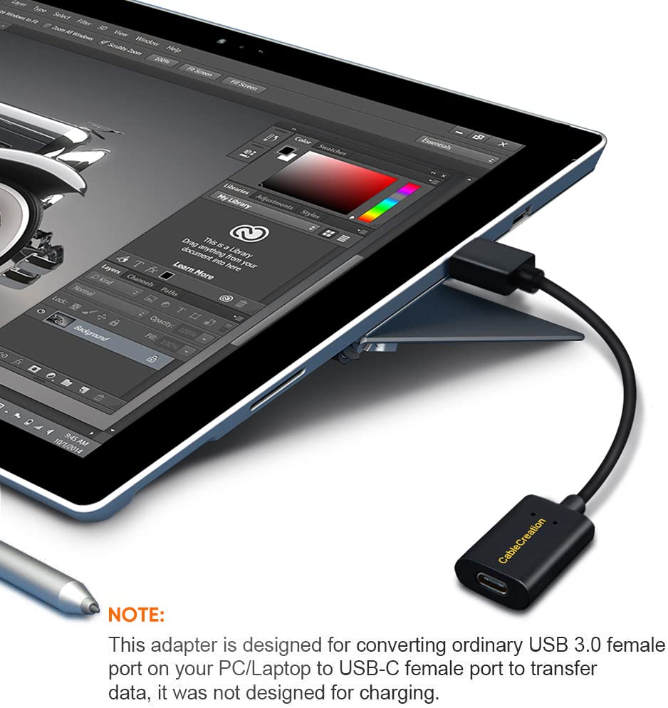 CableCreation USB C Female to USB Male Adapter, 5Gbps USB3.1 to USB C Adapter for Laptops Logitech StreamCam, etc