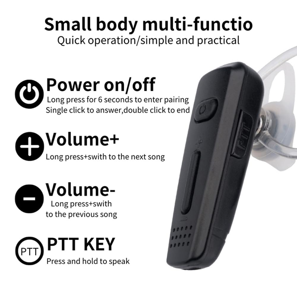 RUYAGE Bluetooth Earpiece Wireless Handsfree Headset with Microphone for Walkie Talkies,Andorid Phone, ZL20 ZL50 ZL60 ZL80