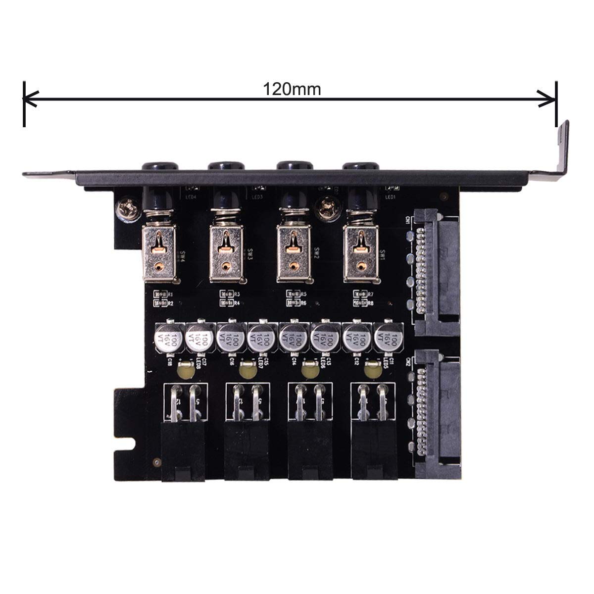 JSER 4 SATA Hard Disk Control System Intelligent Control Management System HDD SSD Power Switch with PCI Bracket