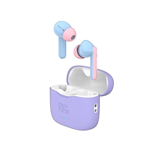 myFirst Carebuds Kids Earbuds - Ear Pods True Wireless Bluetooth with 85db Volume Limit, Mic, USB-C Charging Case, 6 Size Ear Tips, 6 Hours Playtime…