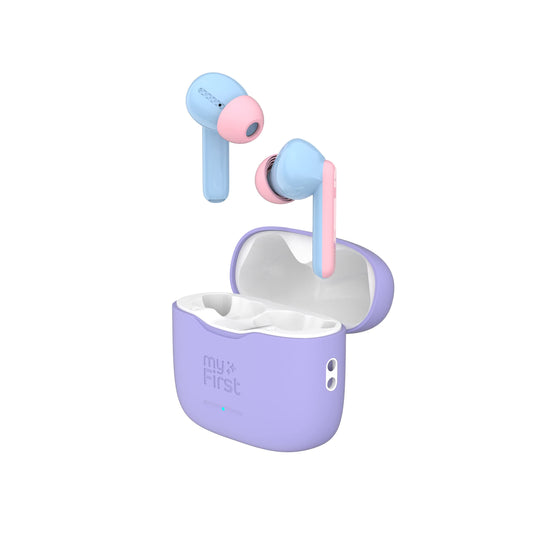 myFirst Carebuds Kids Earbuds - Ear Pods True Wireless Bluetooth with 85db Volume Limit, Mic, USB-C Charging Case, 6 Size Ear Tips, 6 Hours Playtime…