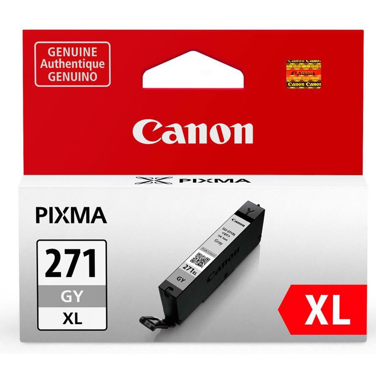 Canon 2 Pack CLI-271 XL Gray Ink Tank for PIXMA MG7720, TS8020, TS9020 Printers - 10.8ml