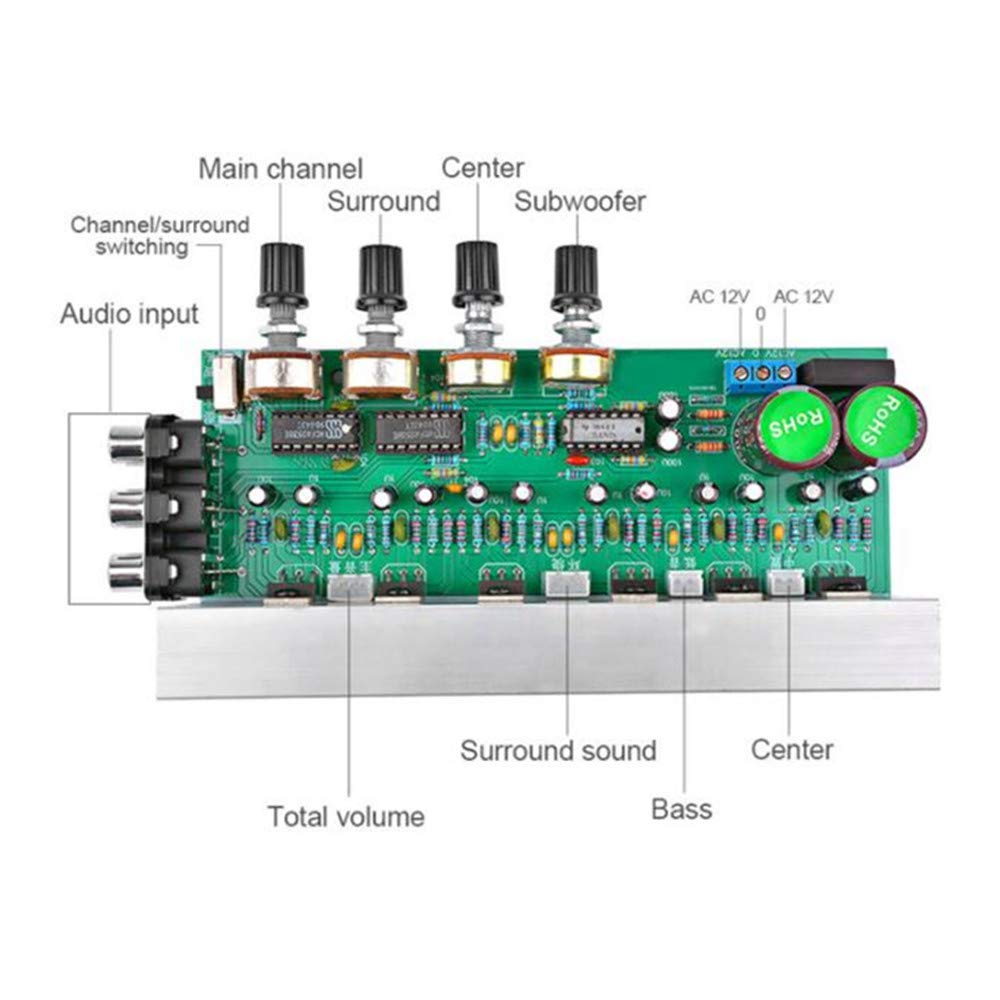 Taidacent TDA2030 5.1 Channel Audio Amplifier Board 6 * 18W Subwoofer Amplifiers for DIY Sound System Speaker Home Theater