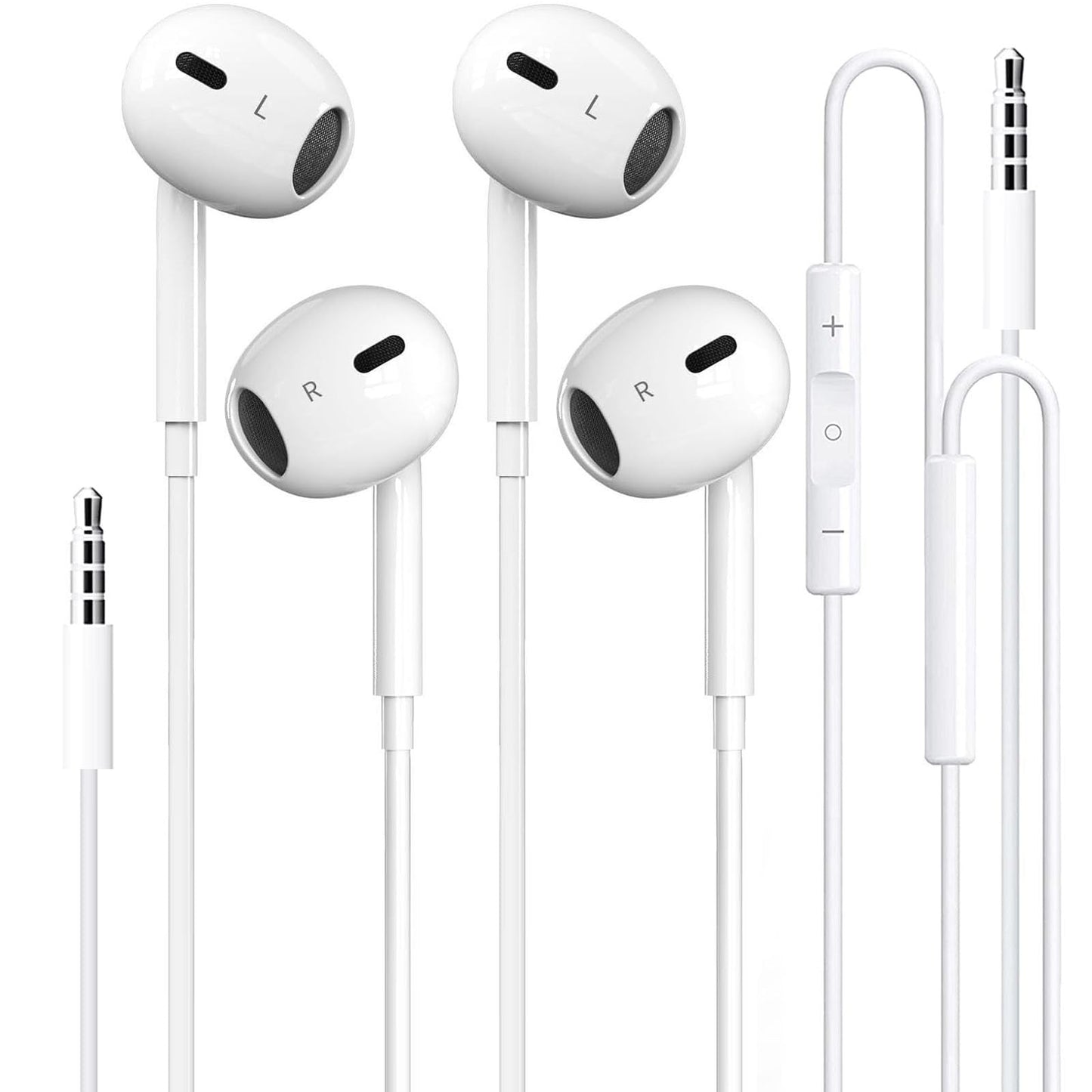 2 Pack-Headphones Wired/iPhone Earbuds with 3.5mm Earphones Wired[MFi Certified] (Built-in Microphone & Volume Control) Compatible