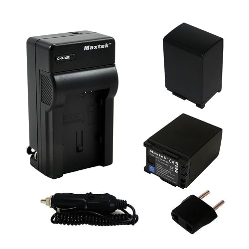 Maxtek 2 Pack 4.5 Hours Bp-827 Li-Ion Rechargeable Batteries And Pocket Travel Ac/Dc Wall Charger With Car Adapter & Us To European Plug For Canon