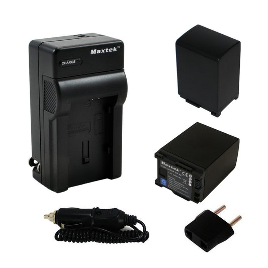 Maxtek 2 Pack 4.5 Hours Bp-827 Li-Ion Rechargeable Batteries And Pocket Travel Ac/Dc Wall Charger With Car Adapter & Us To European Plug For Canon