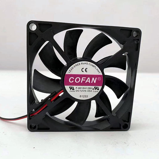 F-8015H12BII COFAN 12V 80mm Fan, 12V 0.35A 8015 Chassis and Large air Volume Fan