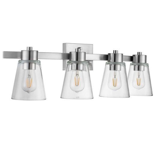 Prominence Home Fairendale 4 Light Brushed Nickel Bathroom Vanity Light with Clear Glass - 51528-01