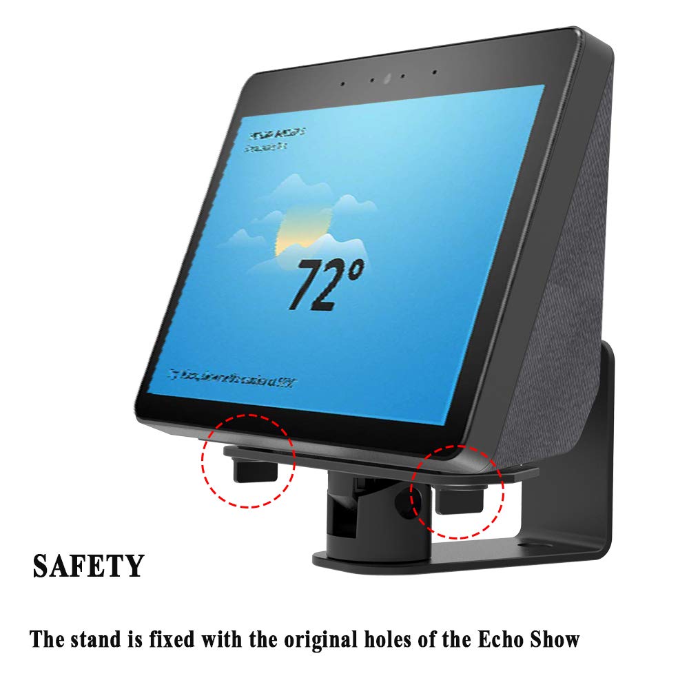 ATOPHK Wall Mount Stand for Echo Show 10 (2nd Generation) Horizontal 270 Degrees Rotation Longitudinal Angle Change Base Black?Not fit Echo Show 8 &