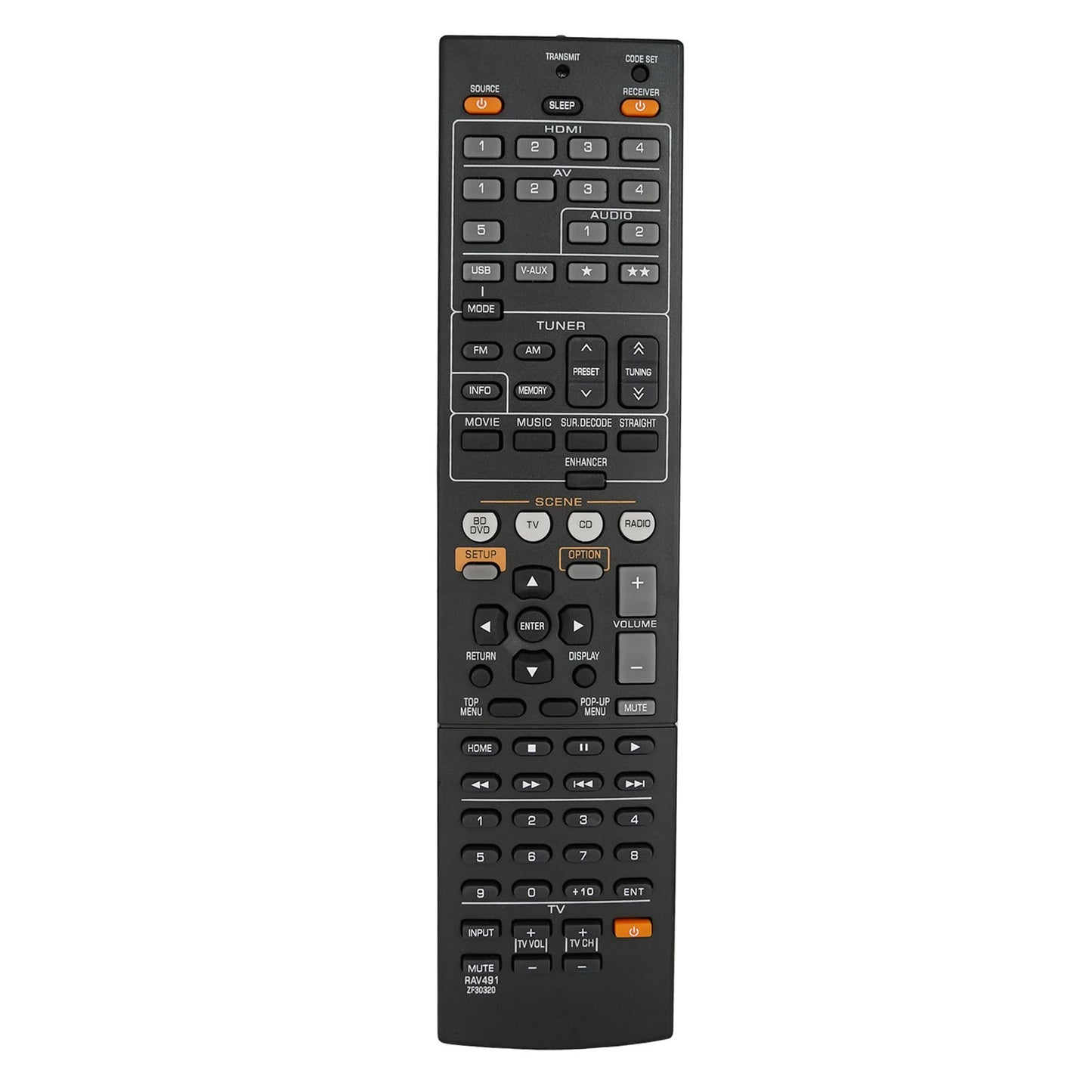 Universal Replacement Remote Control Fit for Yamaha AV Receiver HTR-3063 HTR-4064 HTR-4064BL HTR-6063 HTR-3063BL RX-V471 RX-V573 RX-V573BL RXV573