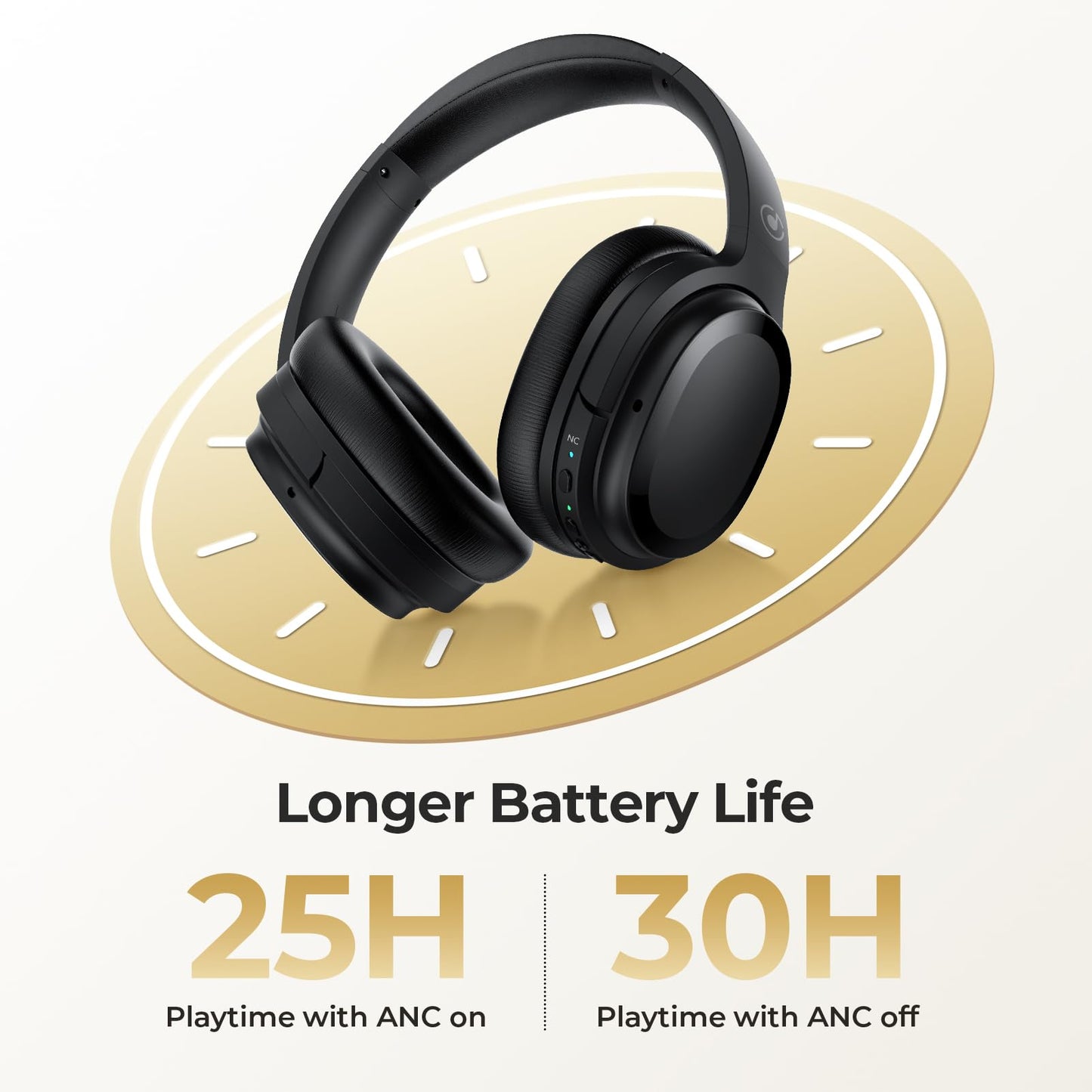 commalta Hybrid Active Noise Cancelling Bluetooth Headphones, Over Ear Wireless Headphones with Bluetooth 5.2, Immersive Sound and Deep Bass, 30…