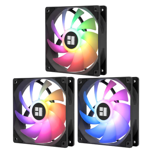 Thermalright TL-C12C-S X3 CPU Fan 120mm ARGB Case Cooler Fan, 4pin PWM Silent Computer with S-FDB Bearing Included, up to 1550RPM Cooling Fan?3