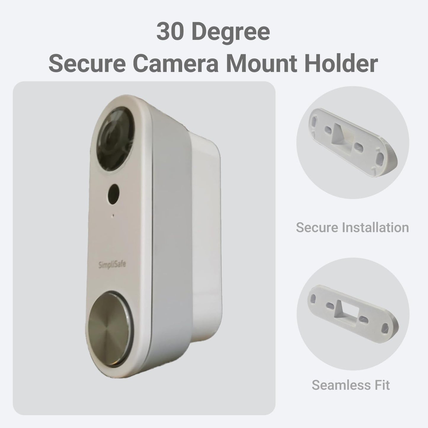 Video Doorbell Wedge Mount Bracket Compatible with SimpliSafe - Simplisafe Doorbell Bracket - 30 Degree Adjustable Viewing Angle - for Home Entry