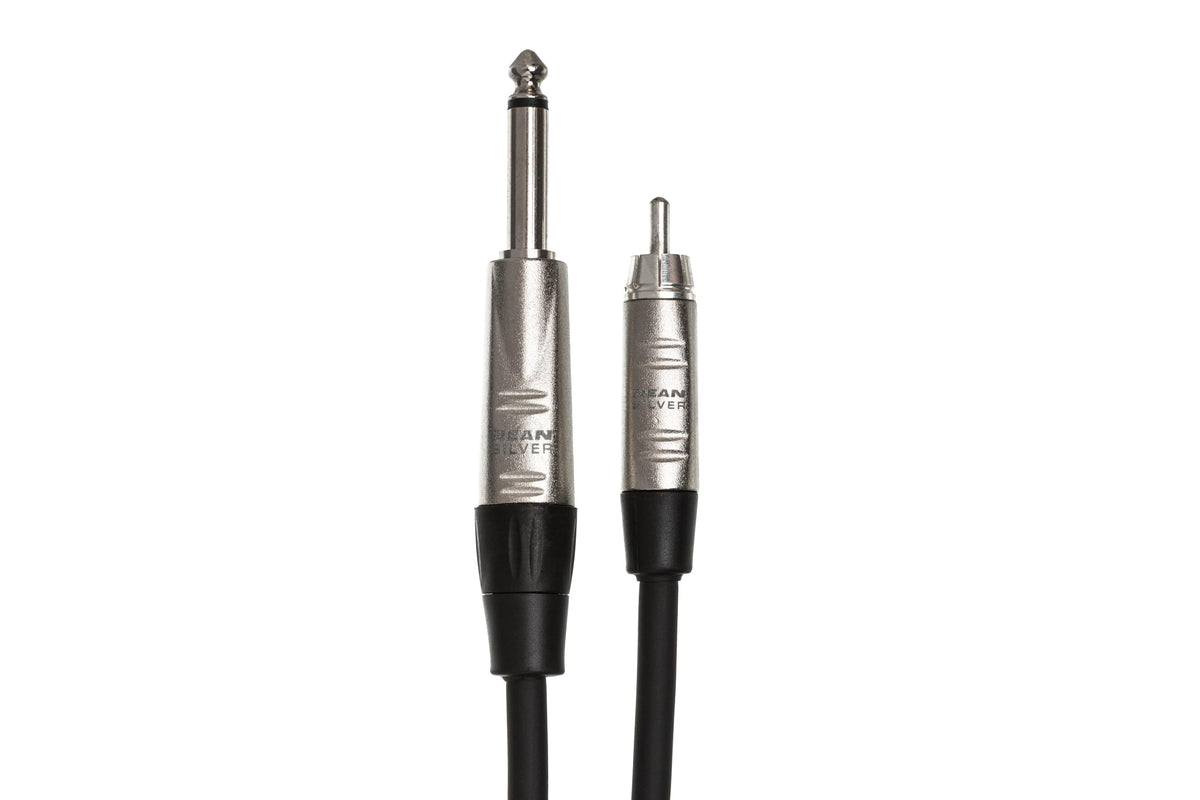 Hosa HPR-010 Pro Unbalanced Interconnect, REAN 1/4" TS to RCA, 10 Feet