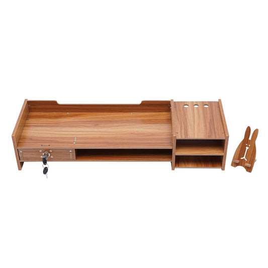 YIYIBYUS Computer Monitor Stand Riser Desk Laptop Organizer Stand with Drawer Desktop Storage Organizer Shelf for Office, Home Computers PC Monitors