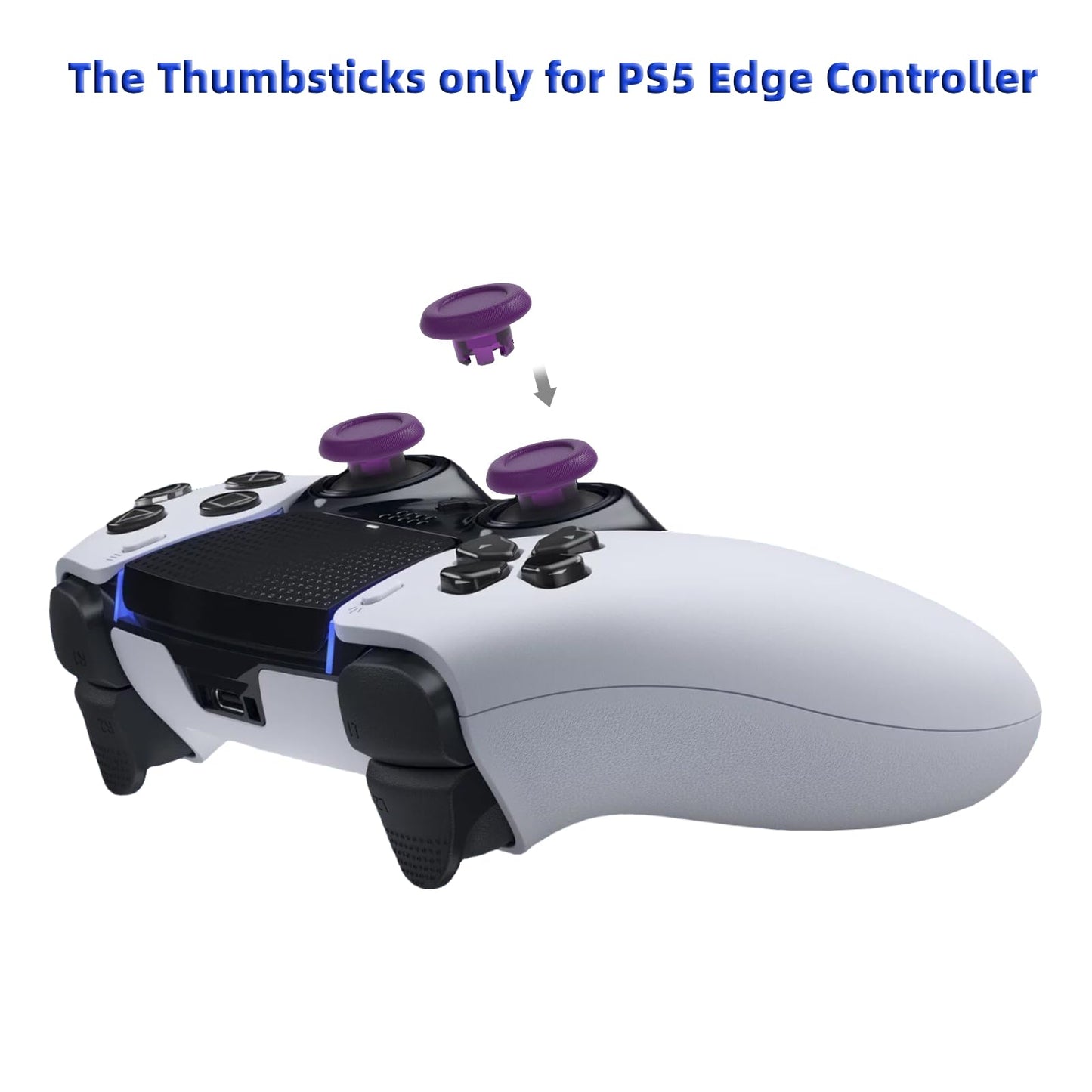 Replacement Thumbsticks for PS5 Edge Controller - Swap Thumb Grips Buttons Accessories for PS5 Edge Controller (Purple)