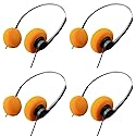 4Pcs Orange Retro Over-Ear Headphone,Vintage Feelings Underwire Headphone,Retro Lightweight Earphones,Hi-Fi Stereo Earphone Headset,for Most Mobile…