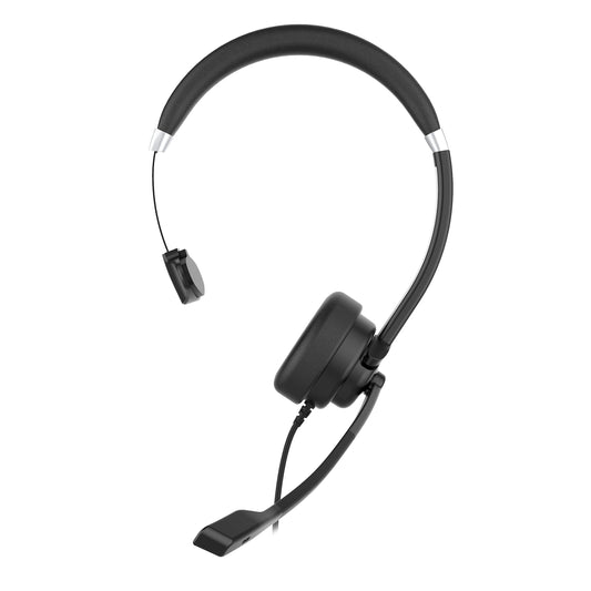 Morpheus 360 Connect USB Mono Headset with Boom Microphone - Noise Canceling - Reversible Design - Eco-Leather Ear Cushion - in-Line Volume Controls…
