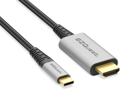 EZQuest DuraGuard USB-C to HDMI 8K 60Hz Cable (7.2ft) for External Displays - Supports HDR10 - Kevlar Reinforced & Nylon Braided - Thunderbolt 3/4