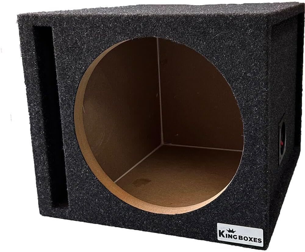 King Boxes Carpeted Universal Subwoofer Box, 12" Single Ported, S12V - Open Box