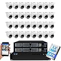 GW Security 64 Channel NVR UltraHD 12MP 4K @30FPS Face/Human/Vehicle Detection PoE Security Camera System with 32 x 12MP IP Microphone Smart AI Dome