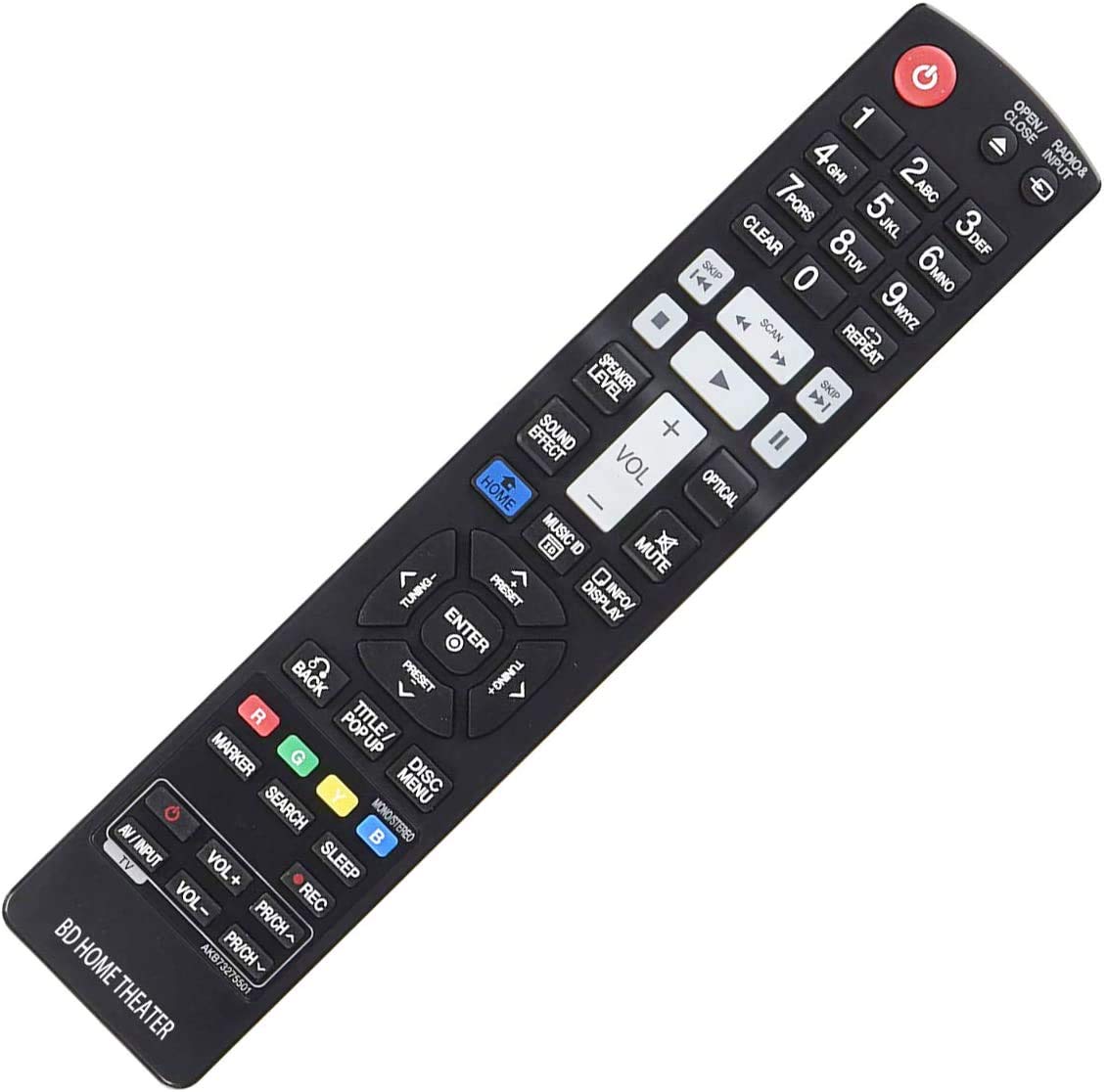 AKB73275501 Remote Replacement for LG Blu-Ray Disc Home Theater HB906TAW HLX55W HX995TZW HB966TZW HLX56S HB906TAW LHB755W LHB335 LHB336 LHB535 LHB536
