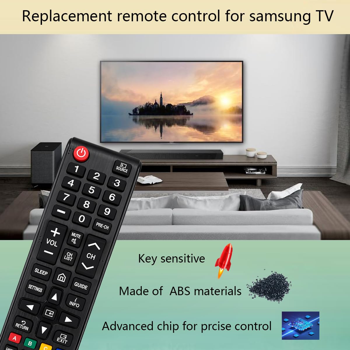 Remote Control Replacement for Samsung F6000 H5000 Smart TV UN32F6000FFXZA UN40F6000FFXZA UN32H5000FFXZA UN40H5000FFXZA UN32F6000F UN40F6000F