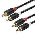 J&D RCA Cable, Gold-Plated Audiowave Series 2RCA Male to Male Stereo Audio Cable for Home Theater, HDTV, Gaming Consoles, Hi-Fi Systems (6 Feet)