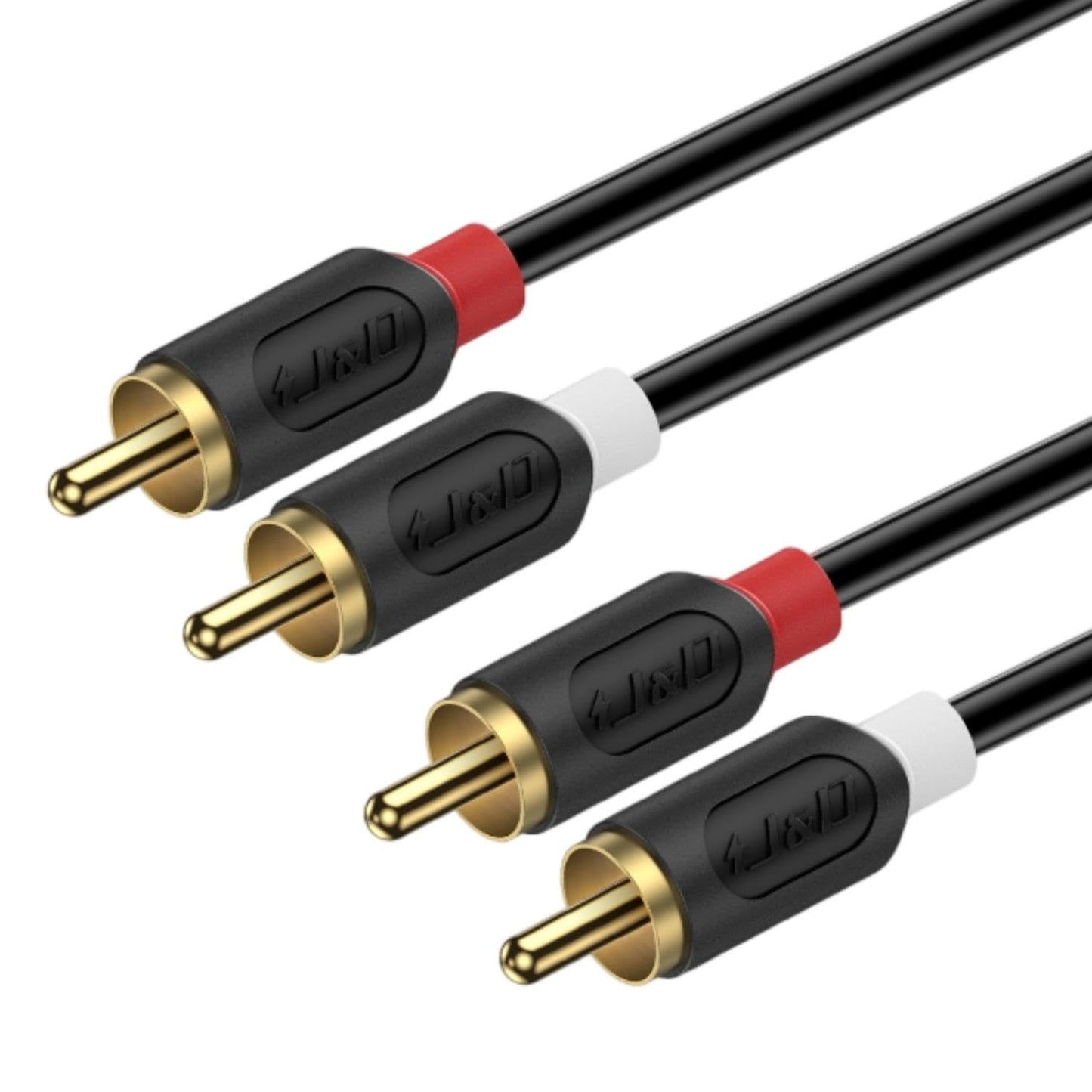 J&D RCA Cable, Gold-Plated Audiowave Series 2RCA Male to Male Stereo Audio Cable for Home Theater, HDTV, Gaming Consoles, Hi-Fi Systems (6 Feet)