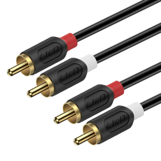J&D RCA Cable, Gold-Plated Audiowave Series 2RCA Male to Male Stereo Audio Cable for Home Theater, HDTV, Gaming Consoles, Hi-Fi Systems (6 Feet)
